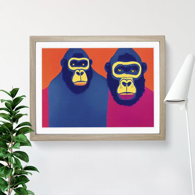 Gorilla Abstract Vol.2 - Single Picture Frame Print World Menagerie Format: Oak Framed, Size: 25cm H x 34cm W x 2cm D on Productcaster.