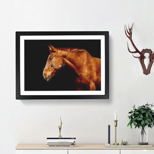 Chestnut Brown Horse - Picture Frame Graphic Art Print East Urban Home Size: 33cm H x 45cm W x 2cm D, Frame Option: Black Framed on Productcaster.