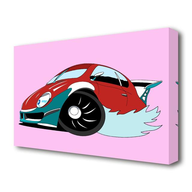 Fast Racecar - Wrapped Canvas Graphic Art Print East Urban Home Size: 50.8 cm H x 81.3cm W on Productcaster.