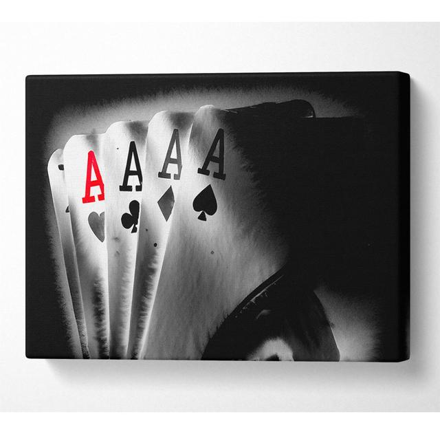 Poker Aces - Wrapped Canvas Art Prints Latitude Run Size: 66cm H x 106.6cm W x 10cm D on Productcaster.