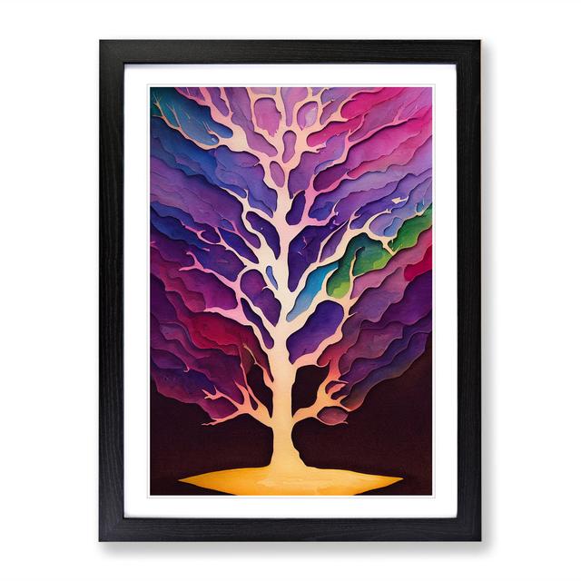 Sublime Tree No.1 Abstract - Picture Frame Painting Marlow Home Co. Size: 34cm H x 25cm W x 2cm D, Frame Colour: Black Framed on Productcaster.