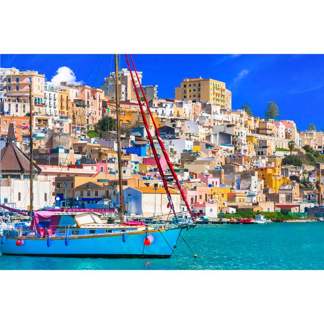 Sicily - Coastal Town - Wrapped Canvas Photograph Breakwater Bay Size: 81cm H x 122cm W x 3.8cm D on Productcaster.