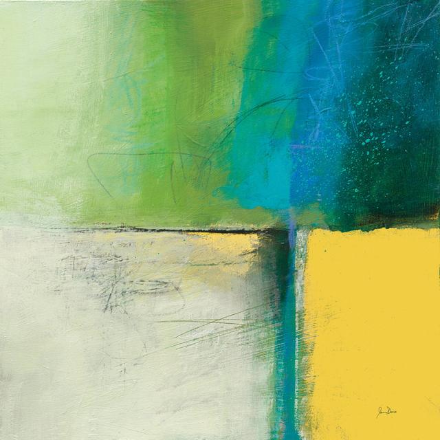 Water Yellow by Jane Davies - Wrapped Canvas Painting Metro Lane Size: 91cm H x 91cm W on Productcaster.