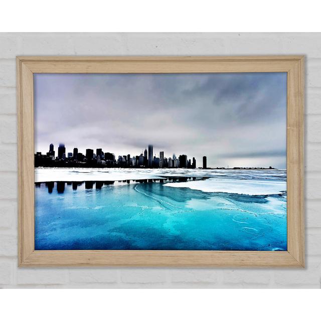 Gerahmtes Wandbild Ice City Haus am Meer Größe: 84,1 cm H x 118,9 cm B x 1,5 cm T on Productcaster.