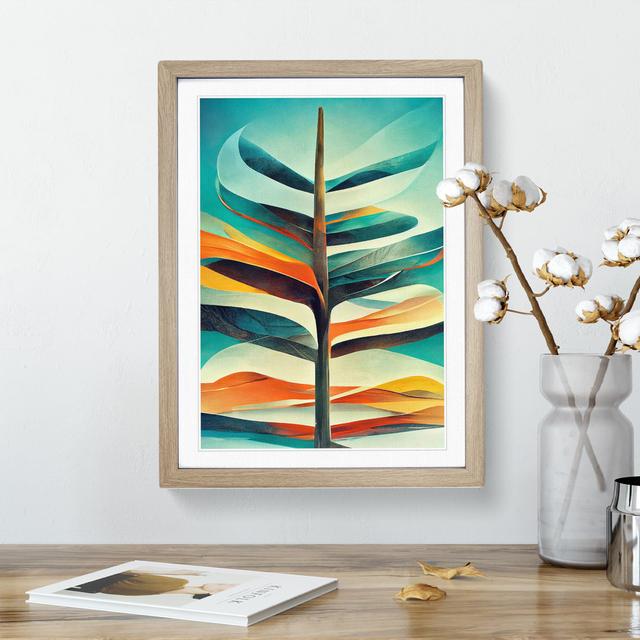 Tree Abstract Art No.3 - Picture Frame Graphic Art Marlow Home Co. Size: 46cm H x 34cm W x 2cm D, Frame Colour: Oak Framed on Productcaster.