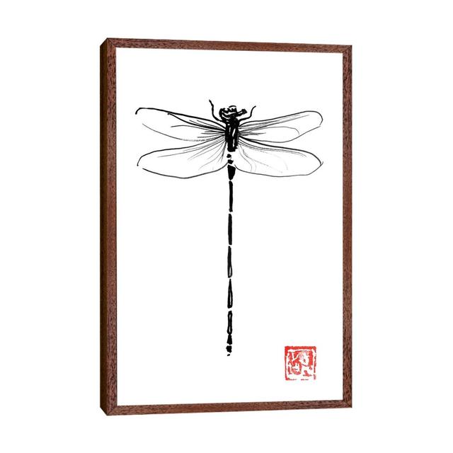 Dragonfly - Print on Canvas Bloomsbury Market Size: 101.6cm H x 66.04cm W x 3.81cm D, Format: Classic Brown Wood Framed on Productcaster.