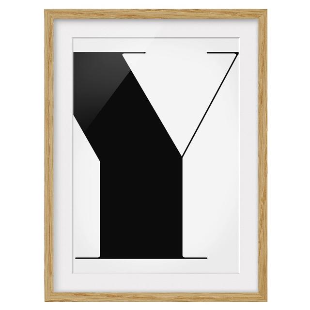 Antiqua Letter Y Framed Print East Urban Home Frame Options: Natural oak, Size: 55 cm H x 40 cm W on Productcaster.