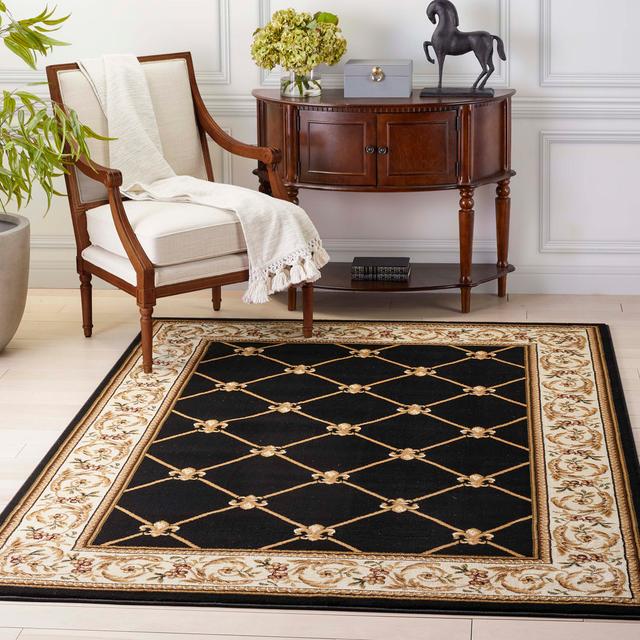 Heckson Black Rug Marlow Home Co. Rug Size: Rectangle 120 x 160cm on Productcaster.