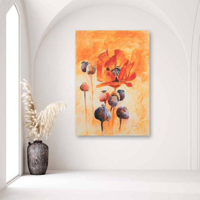 Leinwandbild Poppies In Bloom - Hand-Painted 15987 Rosalind Wheeler Größe: 90 cm H x 60 cm B x 2 cm T on Productcaster.