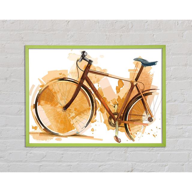 Watercolour Bike Framed Print Williston Forge Format: Blue Framed Paper, Size: 59.7cm H x 84.1cm W x 2cm D on Productcaster.