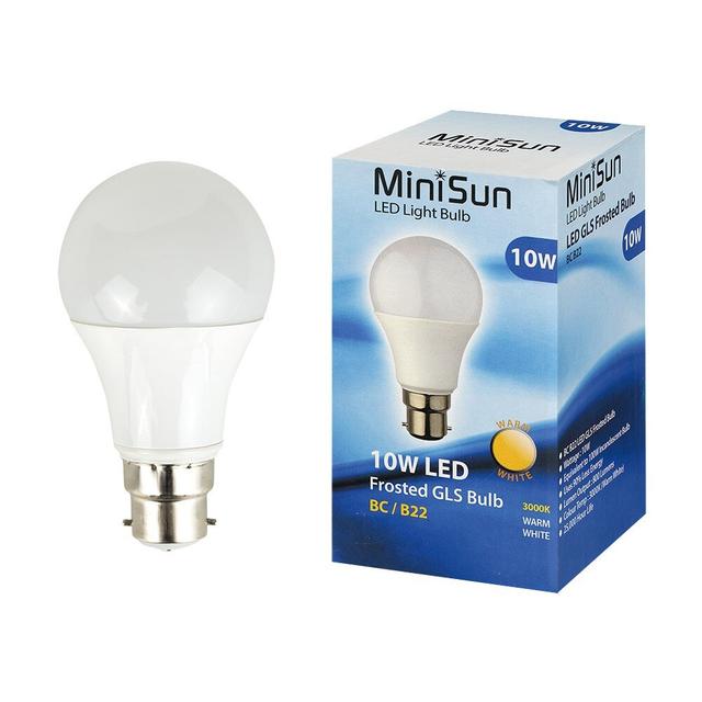 100W Equivalent A19 BA22d/Bayonet Cap LED Bulb (Set of 8) MiniSun Colour Temperature: 3000 on Productcaster.