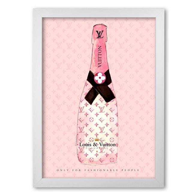 'LV Fashion Champagne' Graphic Art East Urban Home Size: 29.7 cm H x 21 cm W x 5 cm D, Frame Options: White Grain on Productcaster.