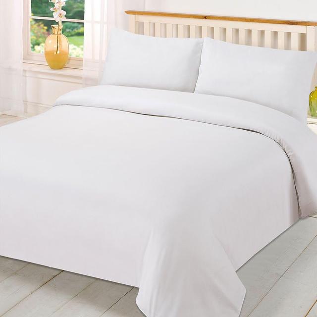 Nochum Cotton Blend Duvet Cover Set Set 17 Stories Size: Kingsize - 2 Standard Pillowcases, Colour: White on Productcaster.