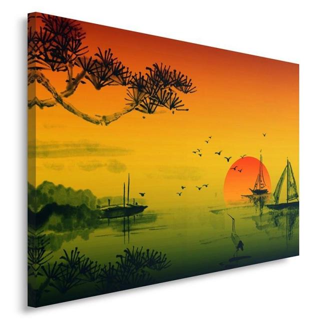 Landscape Japan 9 - Wrapped Canvas Painting Print Latitude Run Size: 70cm H x 100cm W on Productcaster.