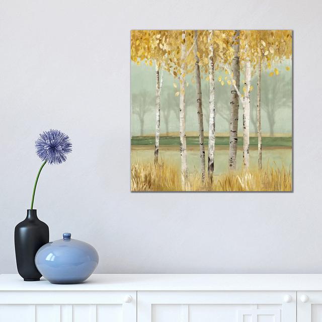 Golden Birch by Allison Pearce - Wrapped Canvas Painting ClassicLiving Size: 45.72cm H x 45.72cm W x 1.905cm D on Productcaster.