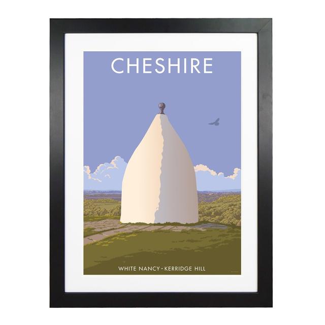 'Cheshire White Nancy' - Graphic Art Print 17 Stories Size: 40cm H x 30cm W x 3cm D, Frame Option: Black Framed on Productcaster.