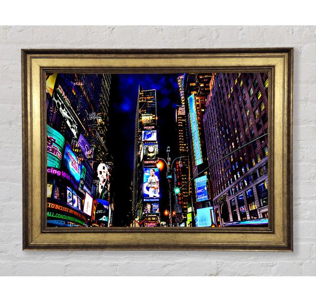 New York Times Square Blue Skys At Night - Single Picture Frame Art Prints Brayden Studio Size: 29.7cm H x 42cm W x 8cm D on Productcaster.