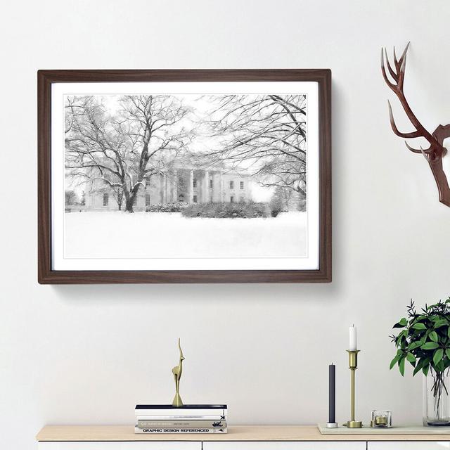 Wintertime View of the White House - Picture Frame Photograph Print East Urban Home Frame Option: Walnut Framed, Size: 36cm H x 48cm W x 2cm D on Productcaster.