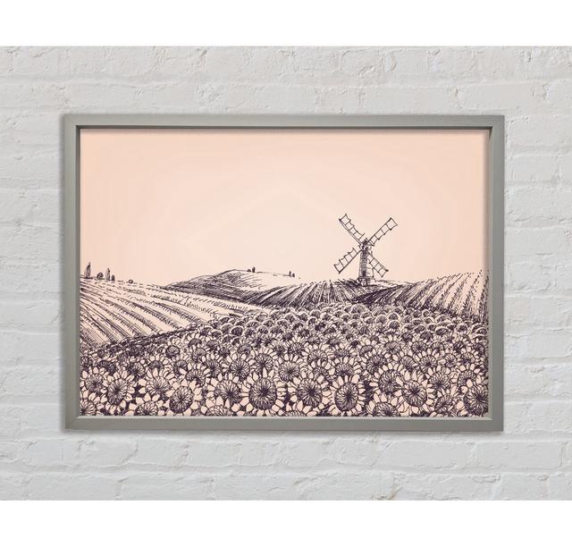 Sonnenblume Windmühle - Einzelner Bilderrahmen Kunstdrucke auf Leinwand Bright Star Größe: 59,1 cm H x 84,1 cm B x 3,3 cm T on Productcaster.