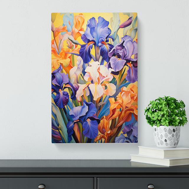 Iris Flower Colour Field - Art Prints Marlow Home Co. Size: 60cm H x 40cm W x 3cm D on Productcaster.