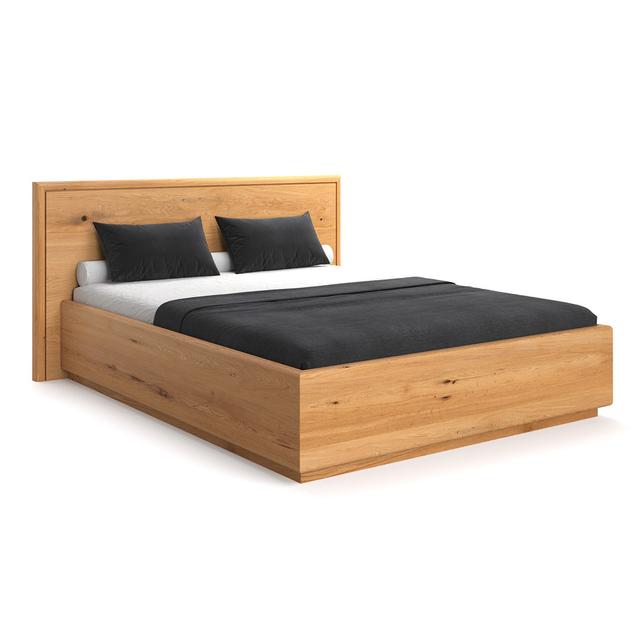 Luxuriöses Premiumbett aus massivem Eichenholz Valor Bett aus massivem Holz mit Bettkasen Union Rustic Liegefläche: 160 x 220 cm on Productcaster.