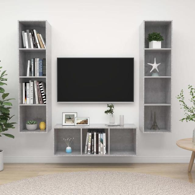 Dravion TV Stand for TVs up to 88" Ebern Designs Colour: Concrete Grey on Productcaster.