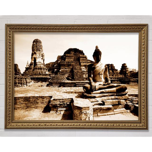 Buddha Ancient Temple - Print Bloomsbury Market Size: 59.7cm H x 84.1cm W x 3cm D on Productcaster.