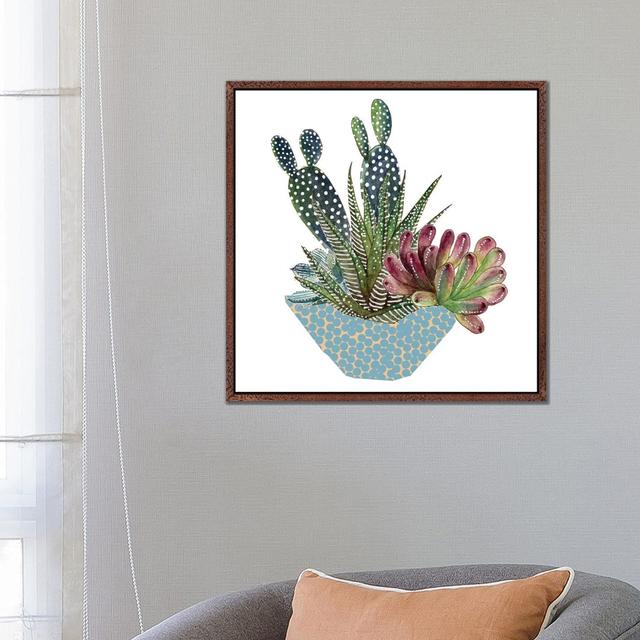 Cactus Arrangement I by Melissa Wang - Gallery-Wrapped Canvas Giclée on Canvas Bloomsbury Market Format: Classic Wood Floater Frame, Size: 66.04cm H x on Productcaster.