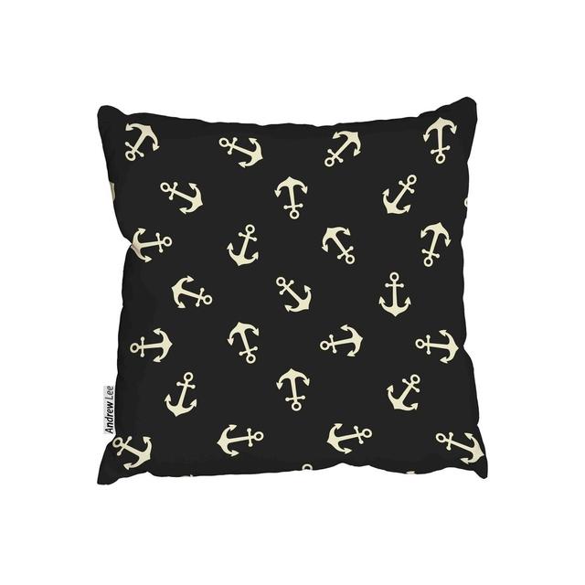 Anchors Black Outdoor Cushion Andrew Lee Size: 45cm H x 45cm W x 7cm D on Productcaster.