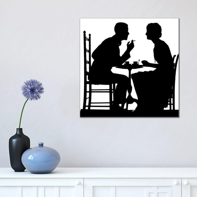 1920s-1930s Silhouette Of Anonymous Couple Sitting At Tea Table by Vintage Images - Wrapped Canvas Painting ClassicLiving Size: 45.72cm H x 45.72cm W on Productcaster.