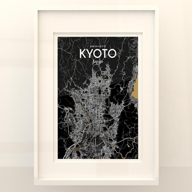 Kyoto City Map in Luxe - Unframed Graphic Art Borough Wharf Size: 27.6cm H x 19.7cm W x 0.05cm D on Productcaster.