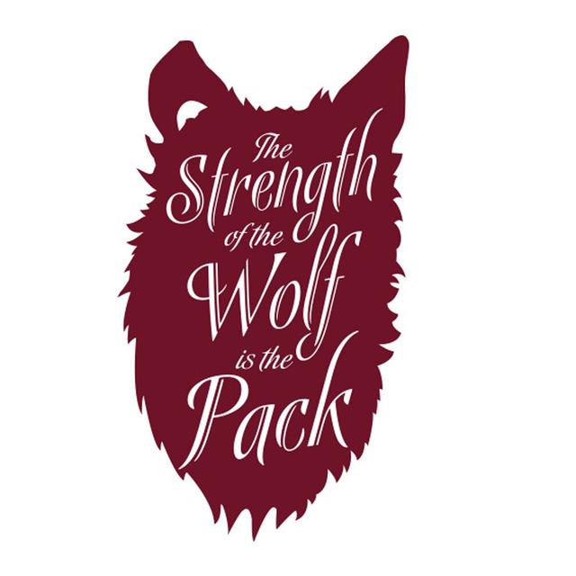 The Strength Of The Wolf Is The Pack Wall Sticker 17 Stories Size: Large, Colour: Burgundy on Productcaster.