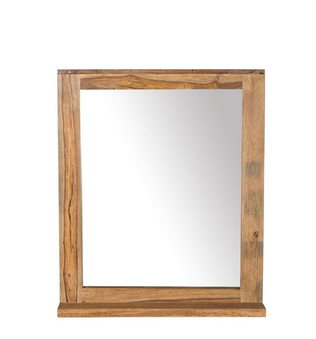 Alaina Wood Flat Wall Mirror Alpen Home on Productcaster.