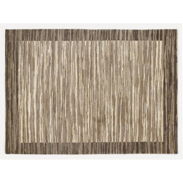 Striped Hand Knotted Beige Area Rug Union Rustic Rug Size: Rectangular 202 x 302cm on Productcaster.