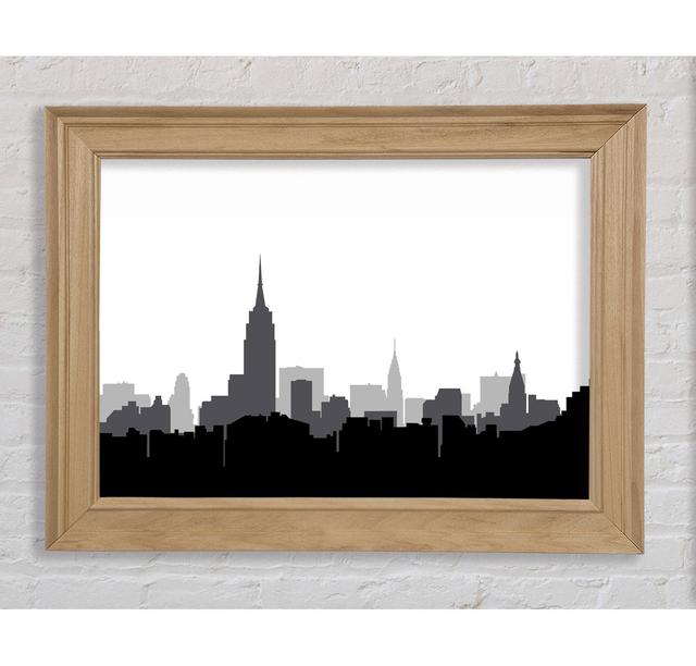 New York Silhouette B N W Framed Print Bright Star Size: 42cm H x 59.7cm W on Productcaster.