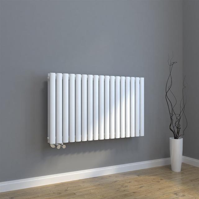 Regine horizontal tubular radiator Belfry Heating Size: 60cm H x 100.3cm W, Radiator Colour: White on Productcaster.