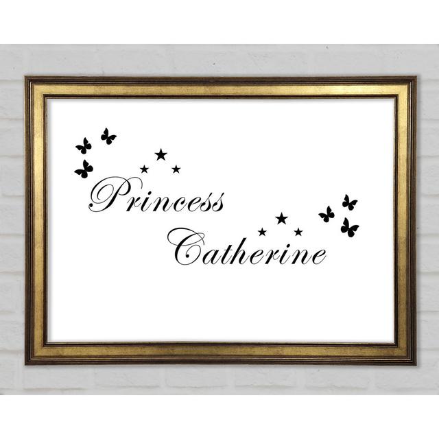 Your Own Name Princess Framed Print Happy Larry Size: 21cm H x 29.7cm W x 1.5cm D, Colour: White on Productcaster.