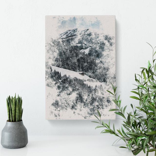 Winter Forest Vol.10 Watercolour - Wrapped Canvas Print East Urban Home Size: 60cm H x 40cm W x 3cm D on Productcaster.