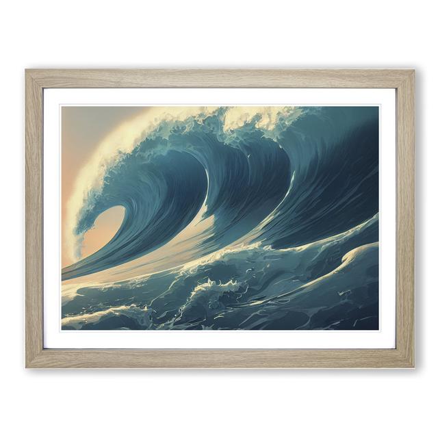 Appealing Ocean Wave House of Hampton Format: Oak, Size: 25cm H x 34cm W on Productcaster.