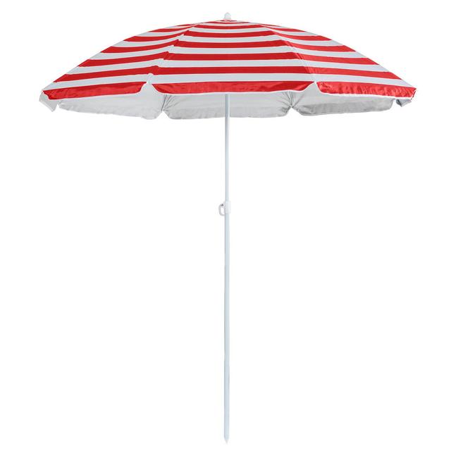 Harbour Housewares - Metal Beach Parasol - 1.8m Harbour Housewares Fabric Colour: Red on Productcaster.