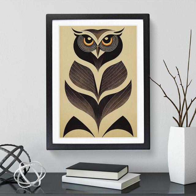 Antique Owl - Single Picture Frame Print Alpen Home Frame Colour: Black Framed, Size: 34cm H x 25cm W x 2cm D on Productcaster.