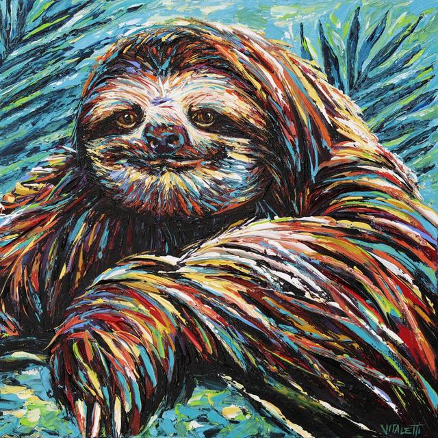 Sloth I by Carolee Vitaletti - Wrapped Canvas Painting Union Rustic Size: 51cm H x 51cm W on Productcaster.