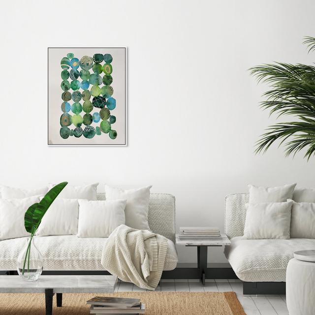 Abstract Modern Contemporary Glam Patterns, Bohemian Gold And Blue Canvas Wall Art Print For Living Room Oliver Gal Format: White Framed, Size: 76.2cm on Productcaster.