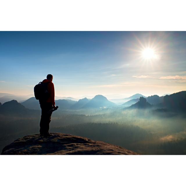 Alone Photographer With Backpack by Rdonar - Wrapped Canvas Print Alpen Home Size: 30cm H x 46cm W on Productcaster.