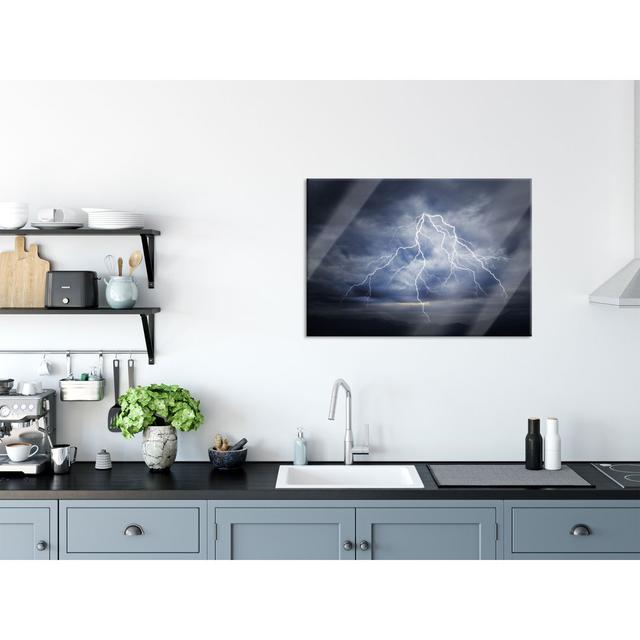 Lightning in a Stormy Sky - Unframed Photograph on Glass Brayden Studio Size: 60cm H x 80cm W on Productcaster.