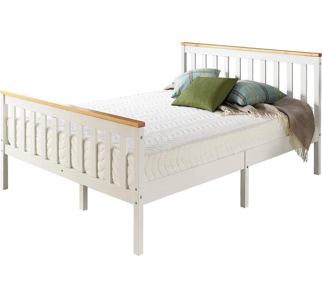 Solid Wood Bed Fairmont Park Colour: White/Natural, Size: Kingsize (5') on Productcaster.