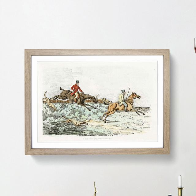 Hounds on the Hunt by Henry Alken - Picture Frame Painting Print on MDF East Urban Home Frame Option: Oak Framed, Size: 48cm H x 65cm W x 2cm D on Productcaster.