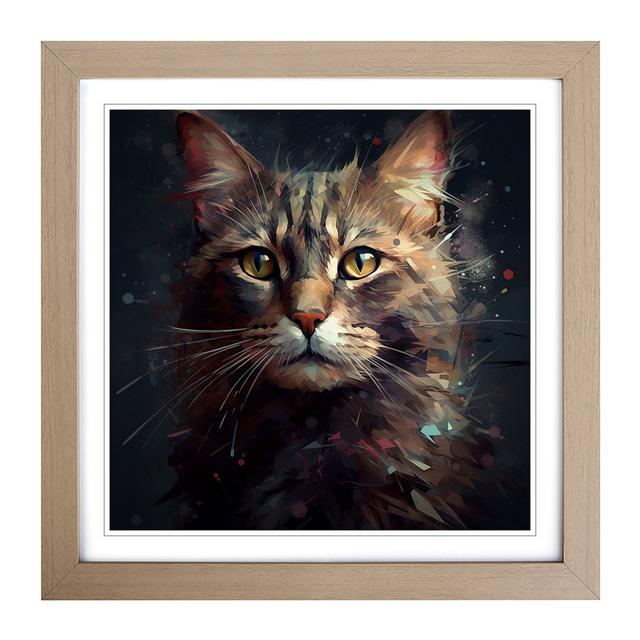 Cat Conceptual Art - Print Marlow Home Co. Frame Colour: Oak on Productcaster.