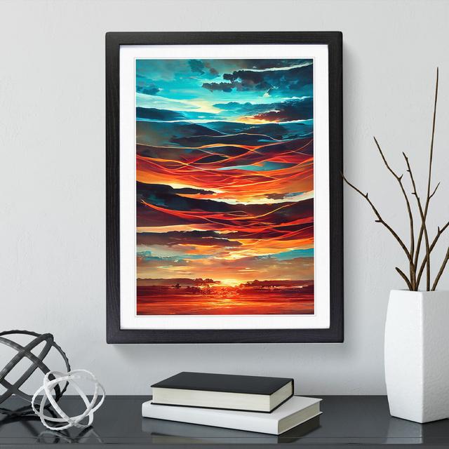 Abstract Sunset No.4 - Single Picture Frame Print Metro Lane Size: 64cm H x 46cm W x 2cm D, Frame Colour: Black Framed on Productcaster.