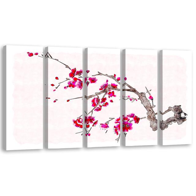 Canvas Print Cherry Blossom Japan Nature Rosalind Wheeler Size: 80cm H x 200cm W on Productcaster.